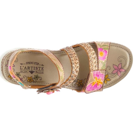 L'Artiste Brissa Sandals- Grey/Multicolor Butterfly Floral Print Women’s Sandals - Picture 6 of 16